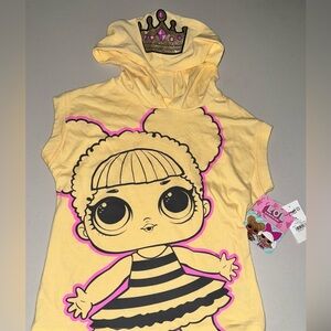 L.O.L. Surprise! Girls' Queen Bee Graphic Sleeveless Hoodie (Medium 7-8)